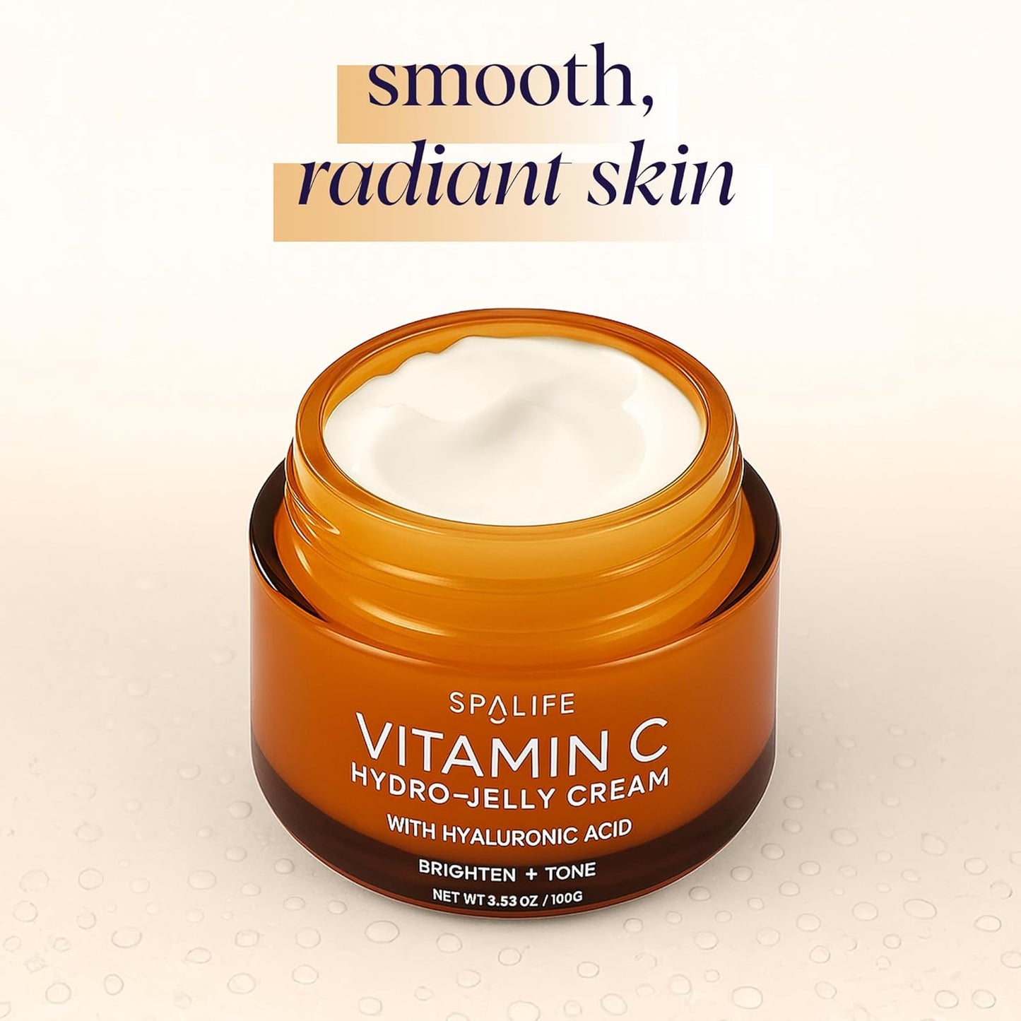 Crème Hydratante Visage Hydro-Jelly à la Vitamine C avec Acide Hyaluronique SpaLife Beauty